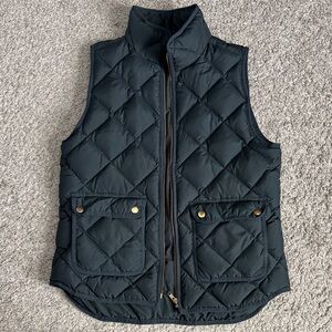 J. Crew Dark green Quilted Vest